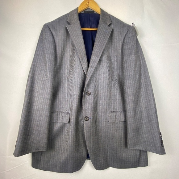 Lauren Ralph Lauren Blazer Men's 42R Blue Gray Silk/wool Plaid Single Breasted - Picture 2 of 15
